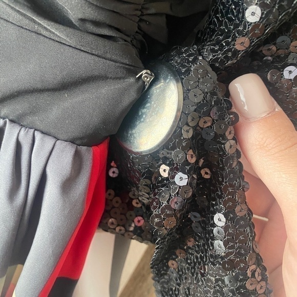 Candies - dress black with pattern - Size XS - Picture 5 of 6